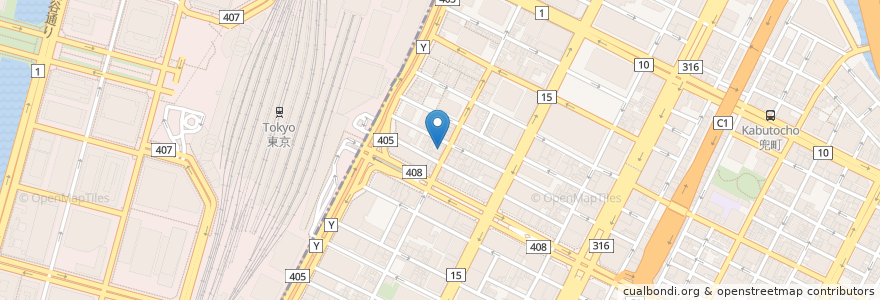 Mapa de ubicacion de 由丸 八重洲仲通り店 en ژاپن, 東京都, 中央区.