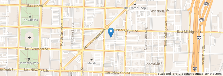 Mapa de ubicacion de Indiana University Regional Campus en Amerika Syarikat, Indiana, Indianapolis.