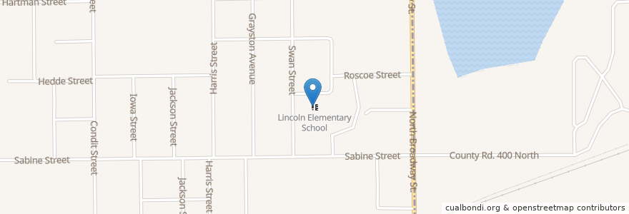 Mapa de ubicacion de Lincoln Elementary School en ایالات متحده آمریکا, ایندیانا, Huntington County, Huntington.