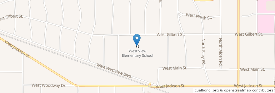 Mapa de ubicacion de West View Elementary School en Amerika Syarikat, Indiana, Delaware County, Muncie.