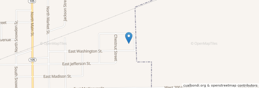 Mapa de ubicacion de Andrews Elementary School en United States, Indiana, Huntington County.