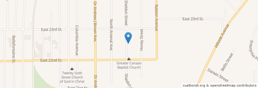 Mapa de ubicacion de Full Gospel Deliverance Church en Verenigde Staten, Indiana, Indianapolis.