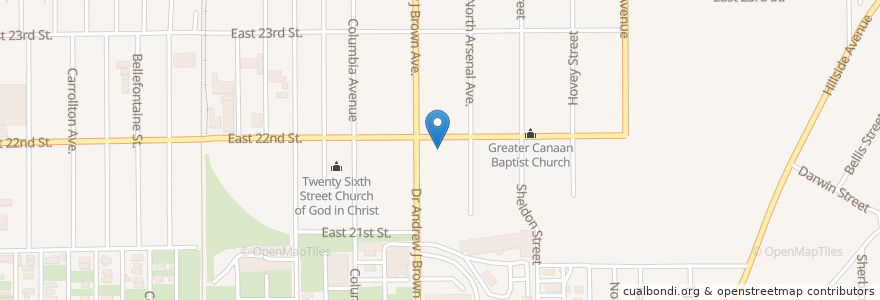 Mapa de ubicacion de Scott United Methodist Church en Amerika Syarikat, Indiana, Indianapolis.