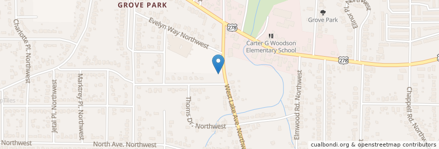 Mapa de ubicacion de Grove Park Elementary School en United States, Georgia, Fulton County, Atlanta.
