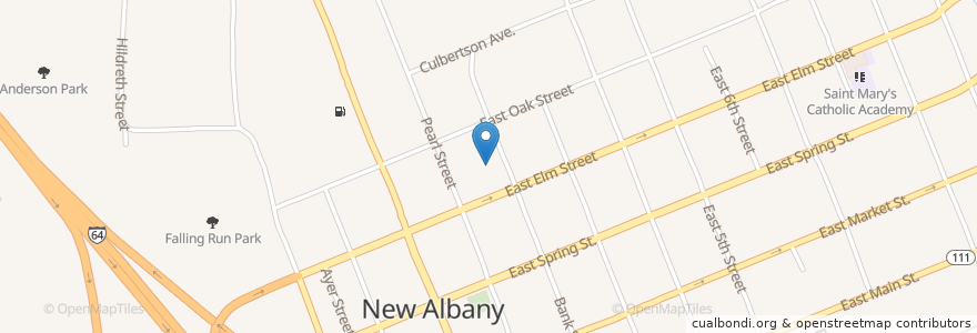 Mapa de ubicacion de New Albany Post Office en United States, Indiana, Floyd County, New Albany.