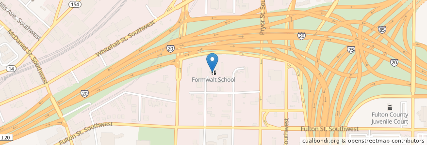 Mapa de ubicacion de Formwalt School en United States, Georgia, Fulton County, Atlanta.