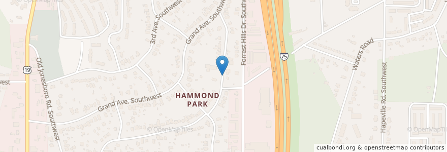 Mapa de ubicacion de Hammond Park Church en Vereinigte Staaten Von Amerika, Georgia, Fulton County, Atlanta.