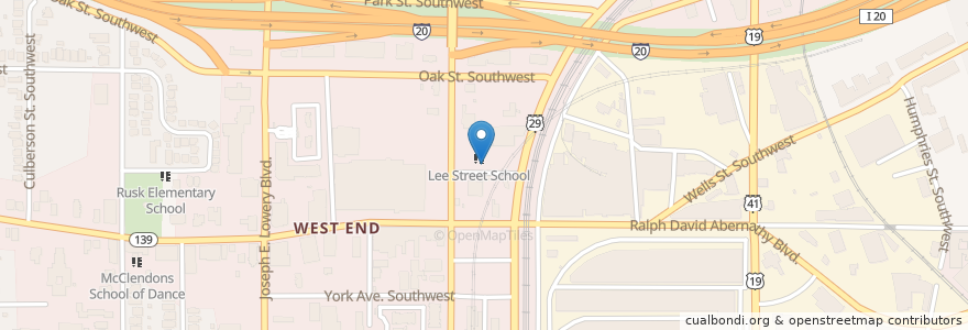 Mapa de ubicacion de Lee Street School en Verenigde Staten, Georgia, Fulton County, Atlanta.
