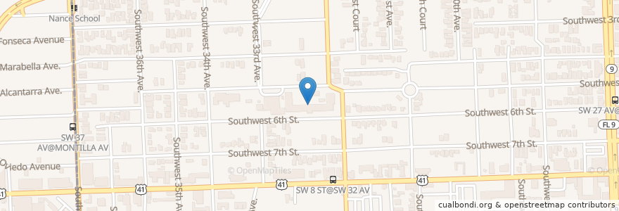 Mapa de ubicacion de Auburndale School en Amerika Birleşik Devletleri, Florida, Miami-Dade County, Miami.