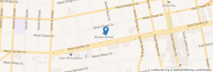 Mapa de ubicacion de Berean School en Amerika Birleşik Devletleri, Florida, Escambia County, Pensacola.