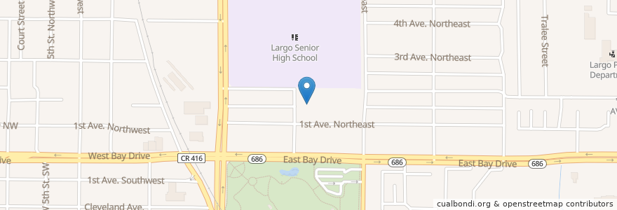 Mapa de ubicacion de Central School en الولايات المتّحدة الأمريكيّة, فلوريدا, Pinellas County, Largo.