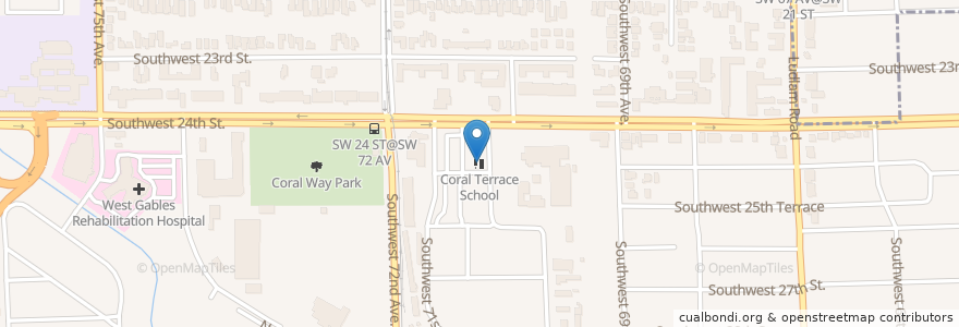 Mapa de ubicacion de Coral Terrace School en États-Unis D'Amérique, Floride, Comté De Miami-Dade.
