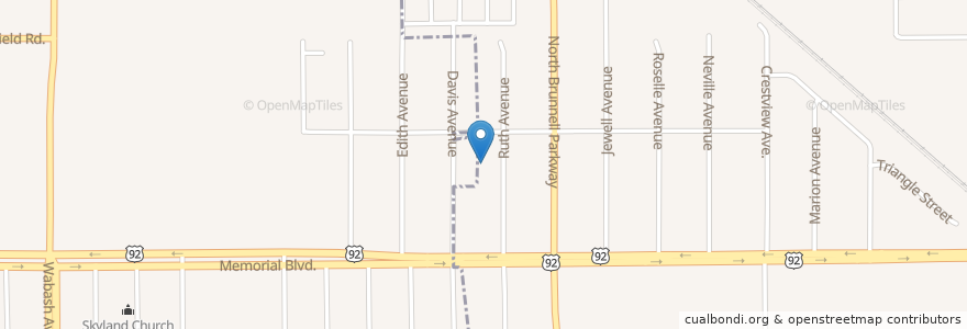 Mapa de ubicacion de Davis Avenue Church en 美利坚合众国/美利堅合眾國, 佛罗里达州/佛羅里達州, Polk County.