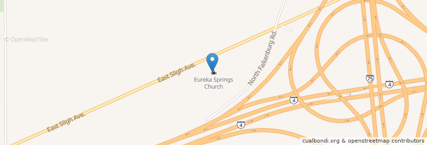 Mapa de ubicacion de Eureka Springs Church en 미국, 플로리다주, Hillsborough County.