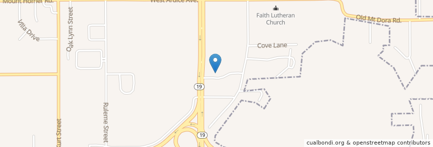 Mapa de ubicacion de Faith Church en ایالات متحده آمریکا, فلوریدا, Lake County.