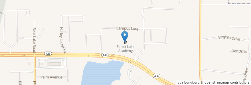 Mapa de ubicacion de Forest Lake Academy en الولايات المتّحدة الأمريكيّة, فلوريدا, Seminole County.