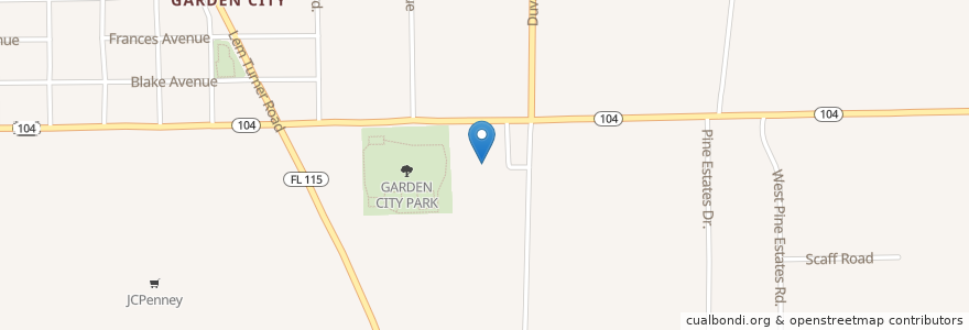 Mapa de ubicacion de Garden City School en Amerika Syarikat, Florida, Duval County, Jacksonville.