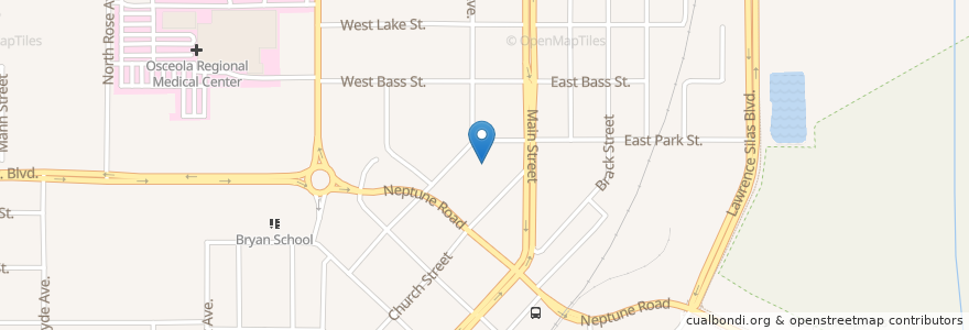 Mapa de ubicacion de Oaks of Kissimmee Health and Rehabilitation Center en Estados Unidos Da América, Flórida, Osceola County, Kissimmee.