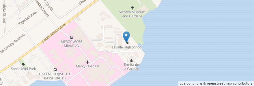 Mapa de ubicacion de LaSalle High School en Estados Unidos Da América, Flórida, Condado De Miami-Dade, Miami.