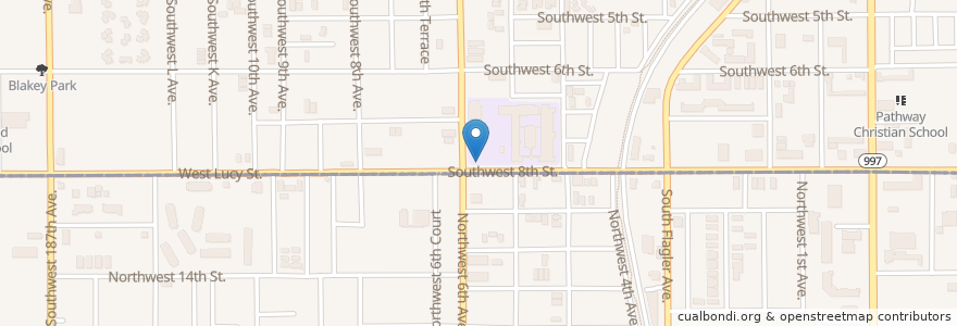 Mapa de ubicacion de Lewis School en Stati Uniti D'America, Florida, Contea Di Miami-Dade, Homestead.