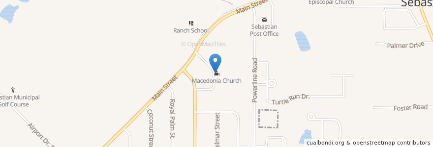 Mapa de ubicacion de Macedonia Church en ایالات متحده آمریکا, فلوریدا, Indian River County, Sebastian.