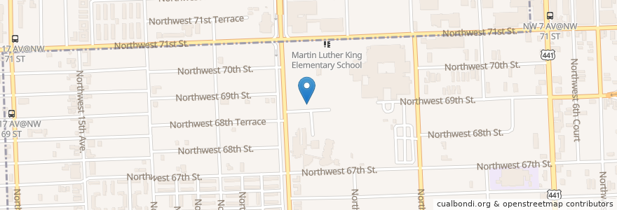 Mapa de ubicacion de Northwestern High School en 미국, 플로리다주, 마이애미데이드 군, 마이애미.