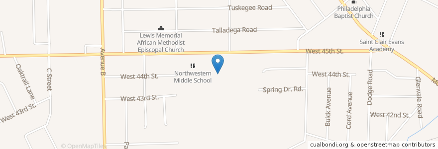 Mapa de ubicacion de Northwestern High School en États-Unis D'Amérique, Floride, Comté De Duval, Jacksonville.