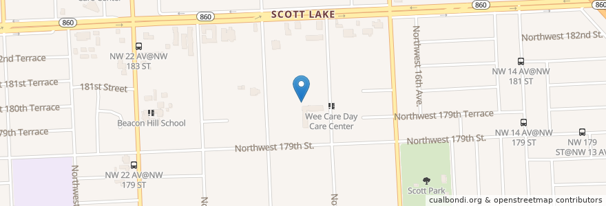Mapa de ubicacion de Parkway Church en United States, Florida, Miami-Dade County, Miami Gardens.