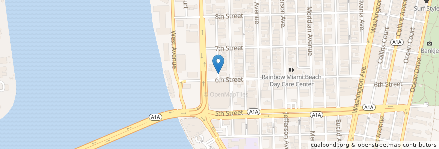 Mapa de ubicacion de Saint Francis de Sales Church en Amerika Syarikat, Florida, Miami-Dade County, Miami Beach.