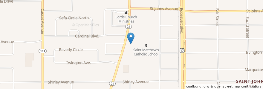 Mapa de ubicacion de Saint Matthew's Church en Verenigde Staten, Florida, Duval County, Jacksonville.