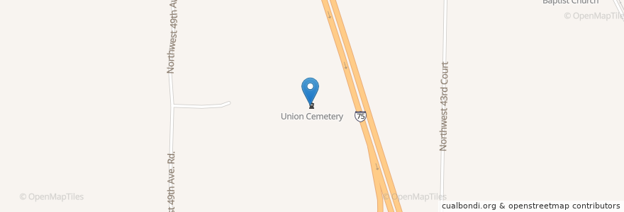 Mapa de ubicacion de Union Cemetery en United States, Florida, Marion County.