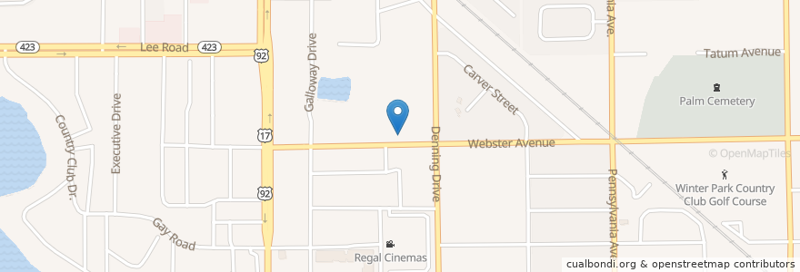 Mapa de ubicacion de Webster School en Amerika Birleşik Devletleri, Florida, Orange County, Winter Park.