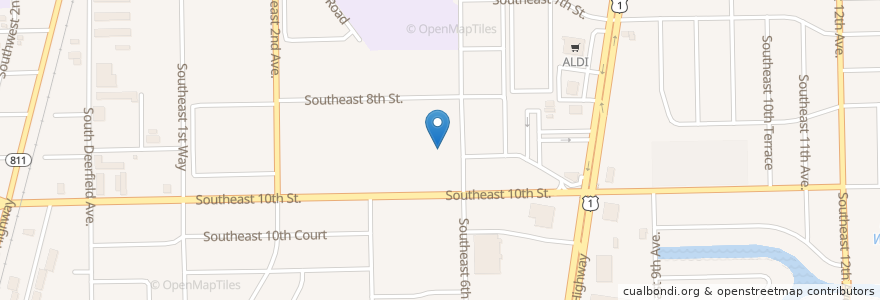 Mapa de ubicacion de Zion Evangelical Lutheran Church en Vereinigte Staaten Von Amerika, Florida, Broward County, Deerfield Beach.