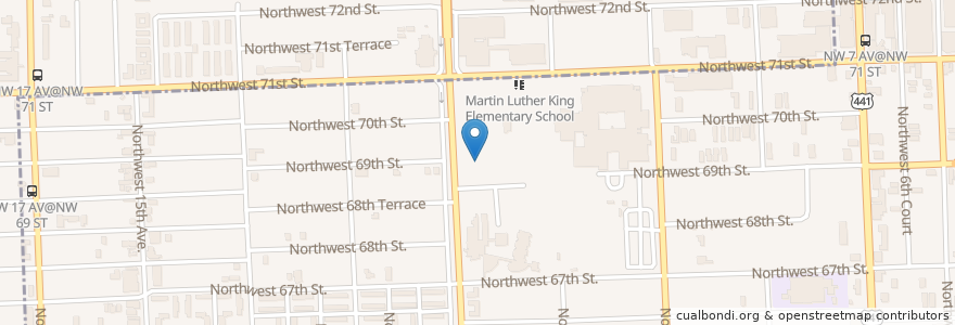 Mapa de ubicacion de Miami Northwestern Senior High School en アメリカ合衆国, フロリダ州, マイアミ・デイド郡, マイアミ.