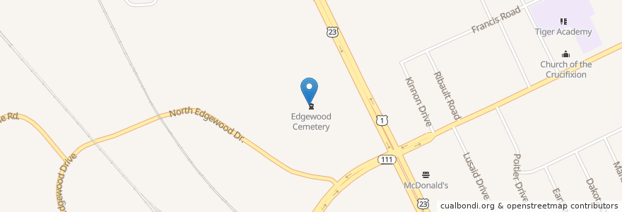 Mapa de ubicacion de Edgewood Cemetery en Estados Unidos De América, Florida, Condado De Duval, Jacksonville.