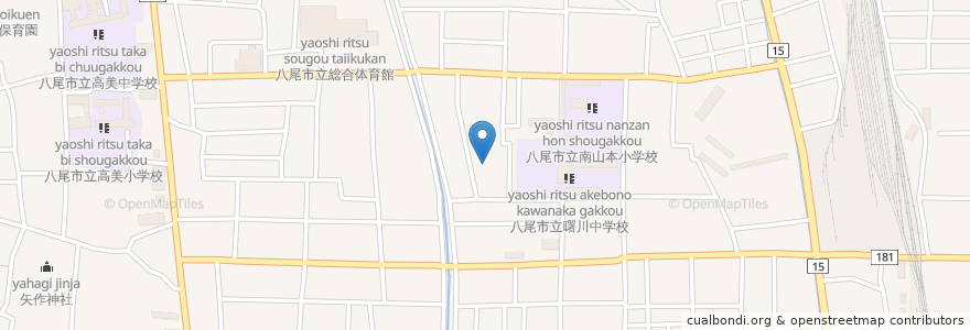 Mapa de ubicacion de 八尾市 en Japão, 大阪府, 八尾市.