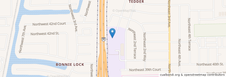 Mapa de ubicacion de Tedder Elementary School en Stati Uniti D'America, Florida, Broward County.