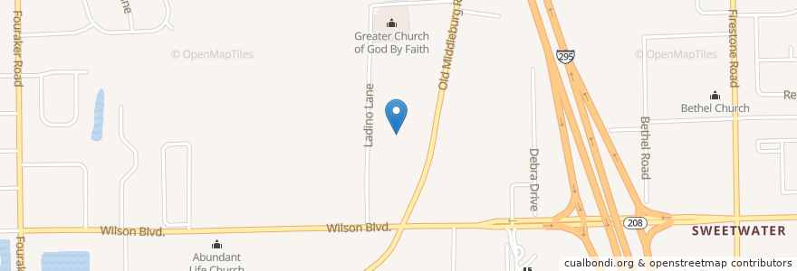 Mapa de ubicacion de Palm Avenue Exceptional Child Center en 미국, 플로리다주, Duval County, 잭슨빌.