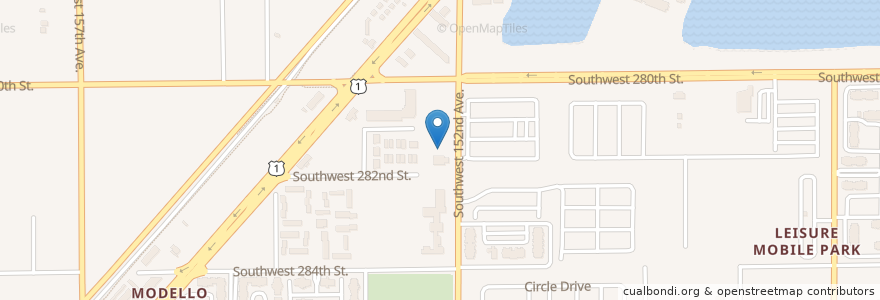Mapa de ubicacion de South Dade Skill Center en Stati Uniti D'America, Florida, Contea Di Miami-Dade.