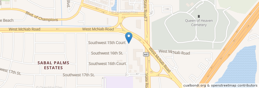 Mapa de ubicacion de Broadview Baptist Church en États-Unis D'Amérique, Floride, Broward County, North Lauderdale.