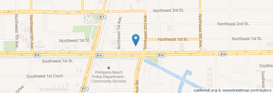 Mapa de ubicacion de First Baptist Church of Pompano en Amerika Syarikat, Florida, Broward County, Pompano Beach.