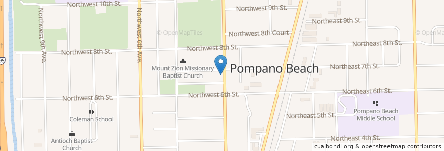 Mapa de ubicacion de Bethel African Methodist Episcopal Church en 美利坚合众国/美利堅合眾國, 佛罗里达州/佛羅里達州, Broward County, Pompano Beach.