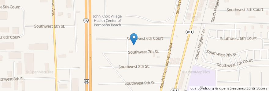 Mapa de ubicacion de Village United Methodist Church of North Lauderdale en 미국, 플로리다주, Broward County, Pompano Beach.