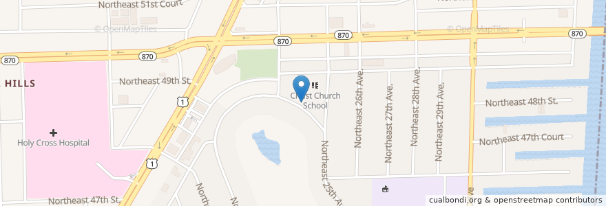 Mapa de ubicacion de Christ Church United Methodist en ایالات متحده آمریکا, فلوریدا, Broward County, Fort Lauderdale.