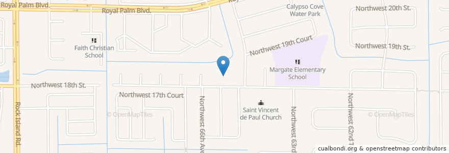 Mapa de ubicacion de Cokesbury United Methodist Church en ایالات متحده آمریکا, فلوریدا, Broward County, Margate.
