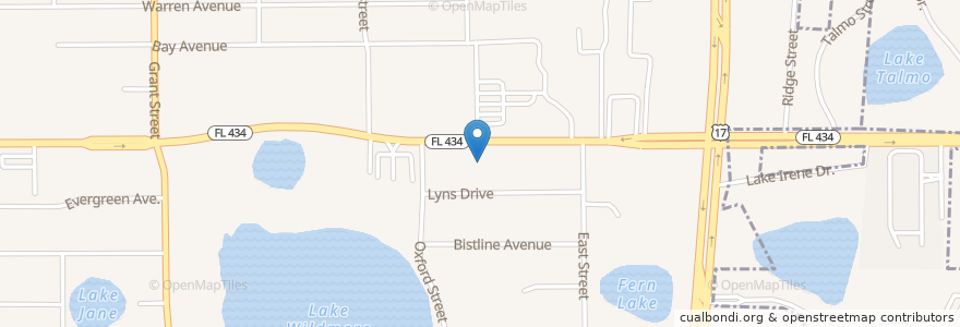 Mapa de ubicacion de Saint Stephen Lutheran Church en 미국, 플로리다주, Seminole County, Longwood.