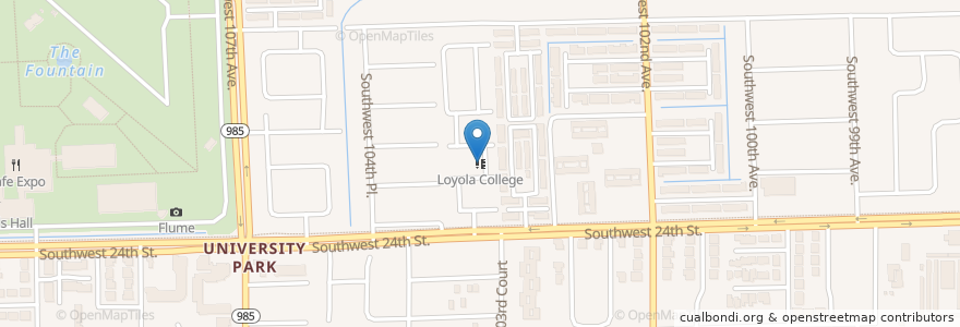 Mapa de ubicacion de Loyola College en 美利坚合众国/美利堅合眾國, 佛罗里达州/佛羅里達州, 迈阿密-戴德县/邁亞美戴德縣/邁阿密-戴德郡.