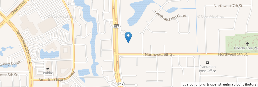 Mapa de ubicacion de Our Savior Lutheran Preschool en アメリカ合衆国, フロリダ州, Broward County, Plantation.