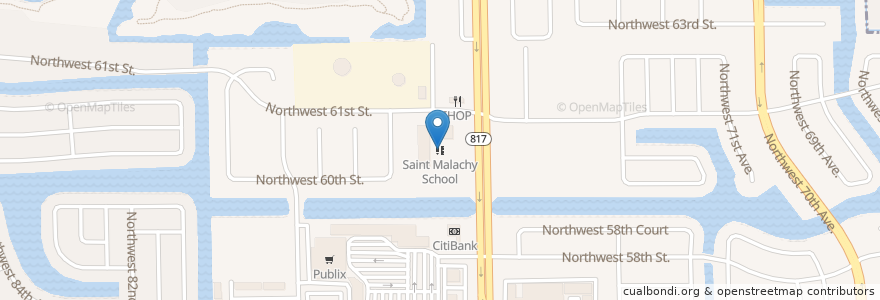 Mapa de ubicacion de Saint Malachy School en Amerika Birleşik Devletleri, Florida, Broward County, Tamarac.