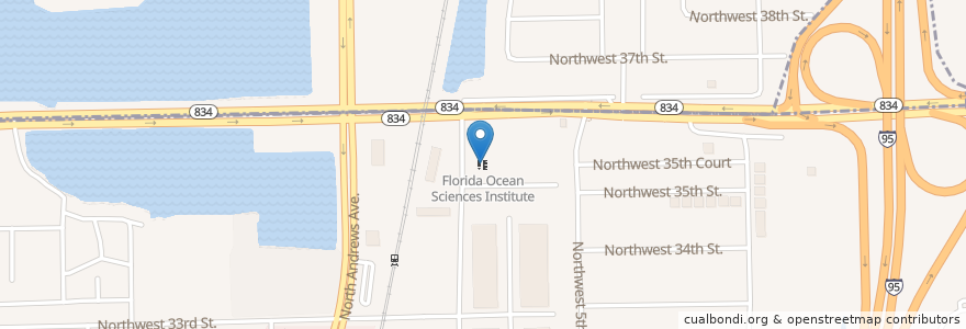 Mapa de ubicacion de Florida Ocean Sciences Institute en United States, Florida, Broward County, Pompano Beach.